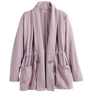 Women's Sonoma Goods For Life Long Sleeve Cinch-Waist Cardigan Lt Purple Size 1X